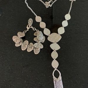 NWOT Sterling Silver T-necklace/Bracelet Set